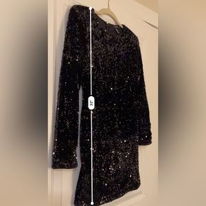 Black sequined short dress
